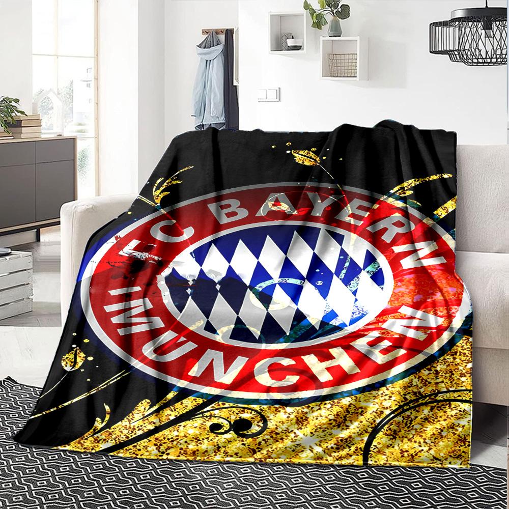 Bayern Munich Crest Blanket Warmthful Decor Perfect for Office Chair Bed Couch All-Season Use Modern Style Perfect Gift for Relatives and Friends