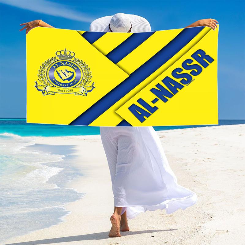 Al-Nassr Print Beach Towel, Large Soft Quick Dry Towel for Beach Camping Swimming