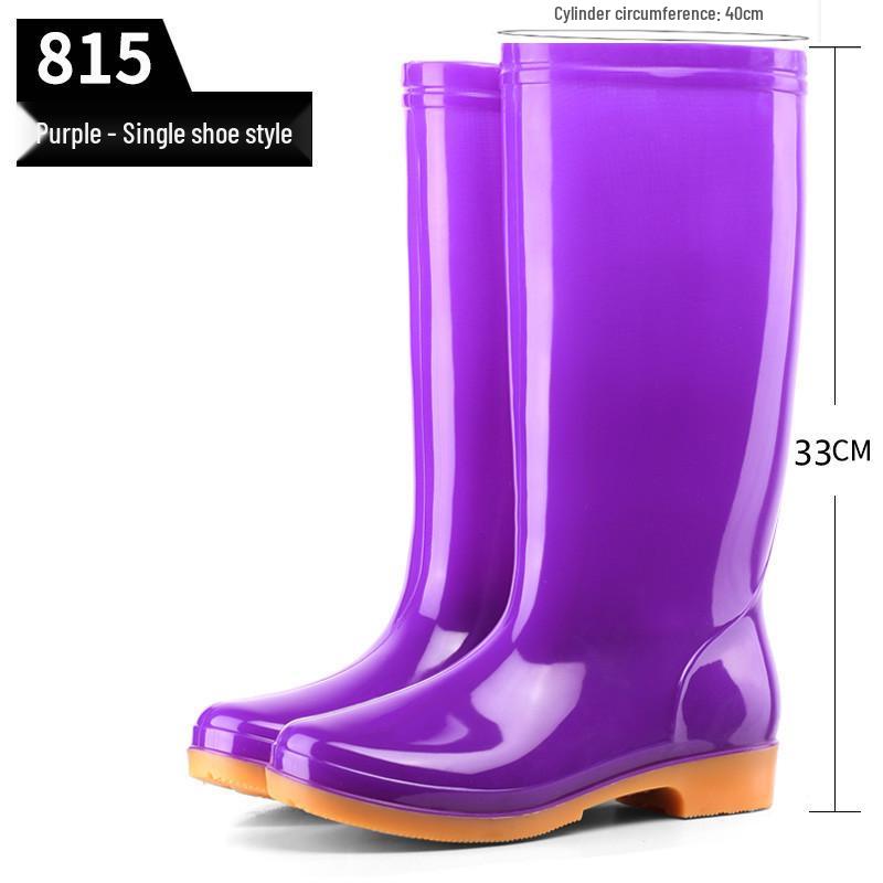 Simple Four Seasons Waterproof Women's High-Top Rain Boots and Shoes for Labor Protection and Cleaning
