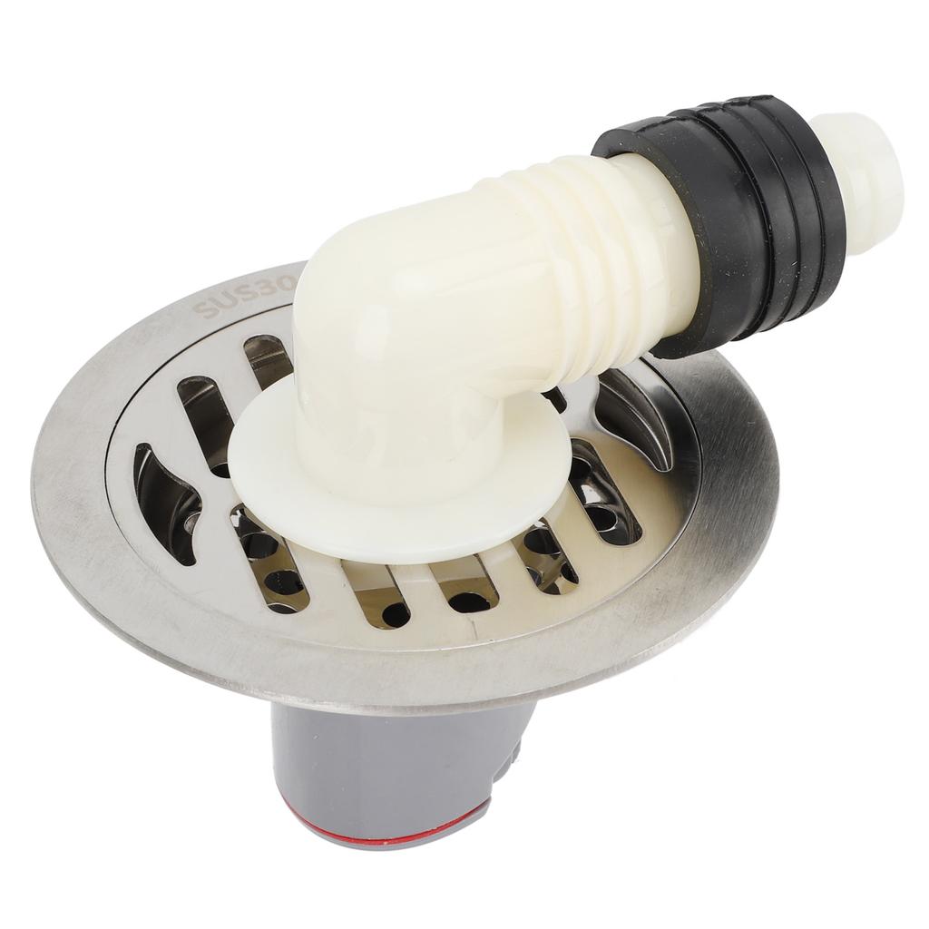 10cm Round Floor Drain Kit Stainless Steel Odor Prevention Shower Drain Bathroom Hair Strainer 50‑75mm Pipes
