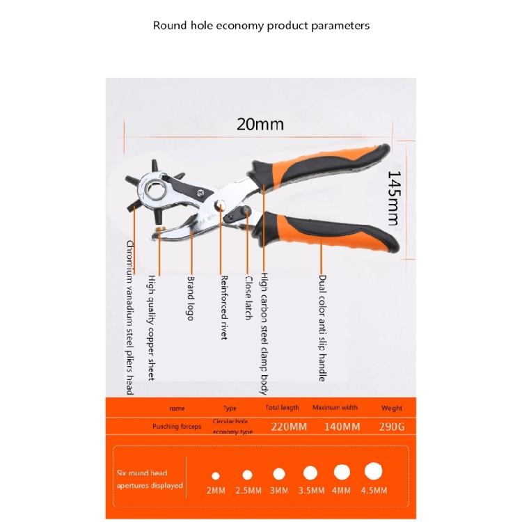 Revolving Punch Plier Leather Hole Punch Set for Belts Watch Bands Straps