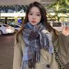 Plaid Student Scarf for Women Autumn and Winter Korean Version Versatile Plaid Contrast Color Imitation Cashmere Autumn and Winter Long Shawl