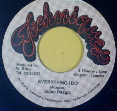 7inch Record SUPER BEAGLE - Everything I Do None Techniques 1992 Jamaica Reggae, Ska & Dub