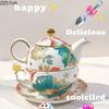 BRKeramik Mutter und Kind Topf Nachmittagstee Kaffeetasse Kaffeekanne Set Leichter Luxus Retro Keramik Blume Teekanne Set Neues Zuhause GeschenkEY