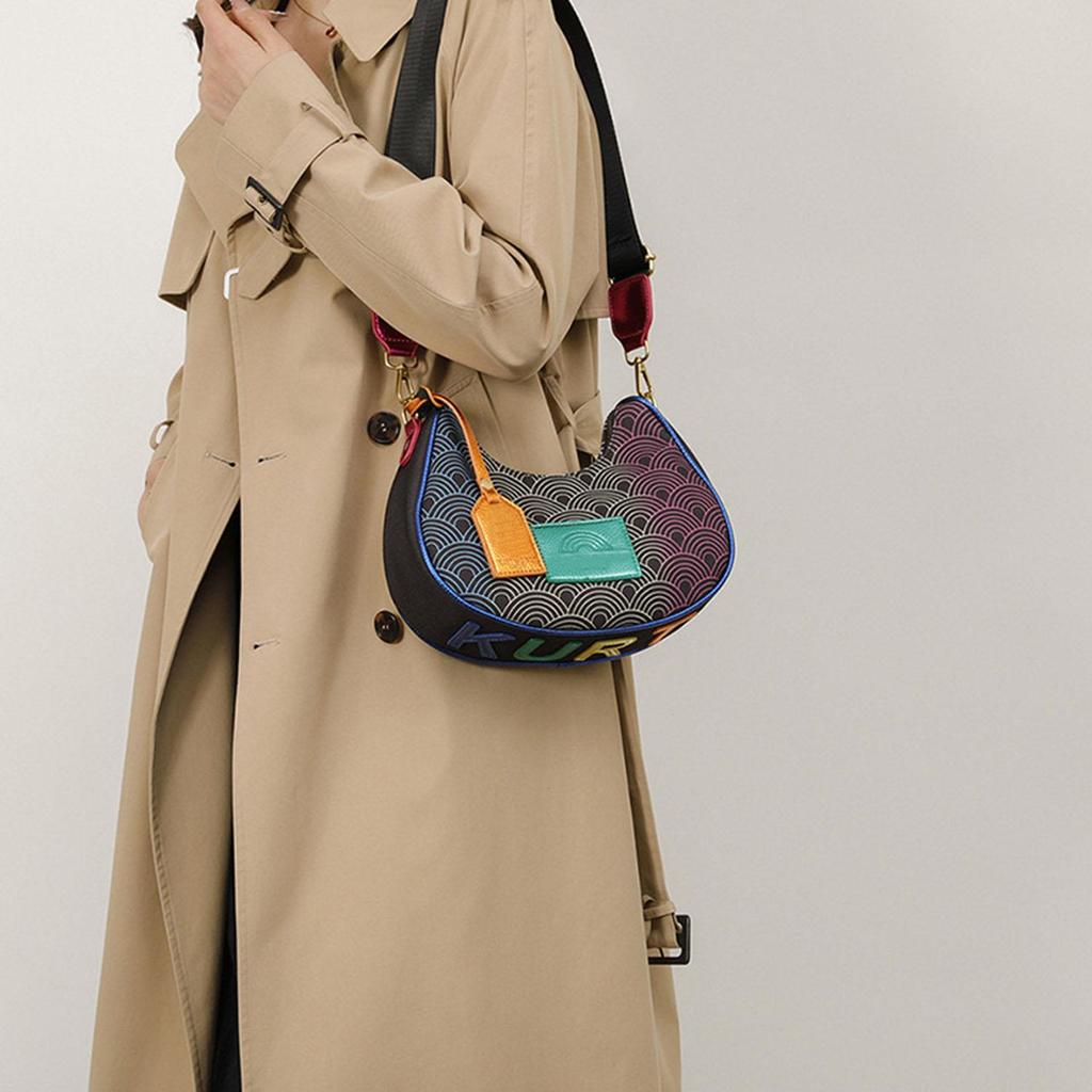 Damen Achseltasche mit Nischendesign Farbverlauf Vielseitige Schultertasche K-G Texturierte Umhängetasche