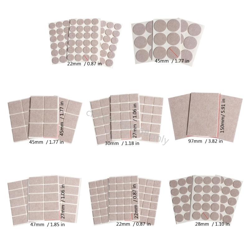 72Pcs Felt Chair Leg Pad Adhesive Floor Scratch and Noise Reducers 6XDE