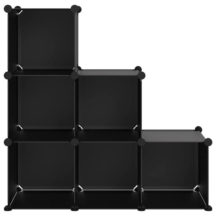 VidaXL Cubes de rangement 6 pcs Noir PP 340548