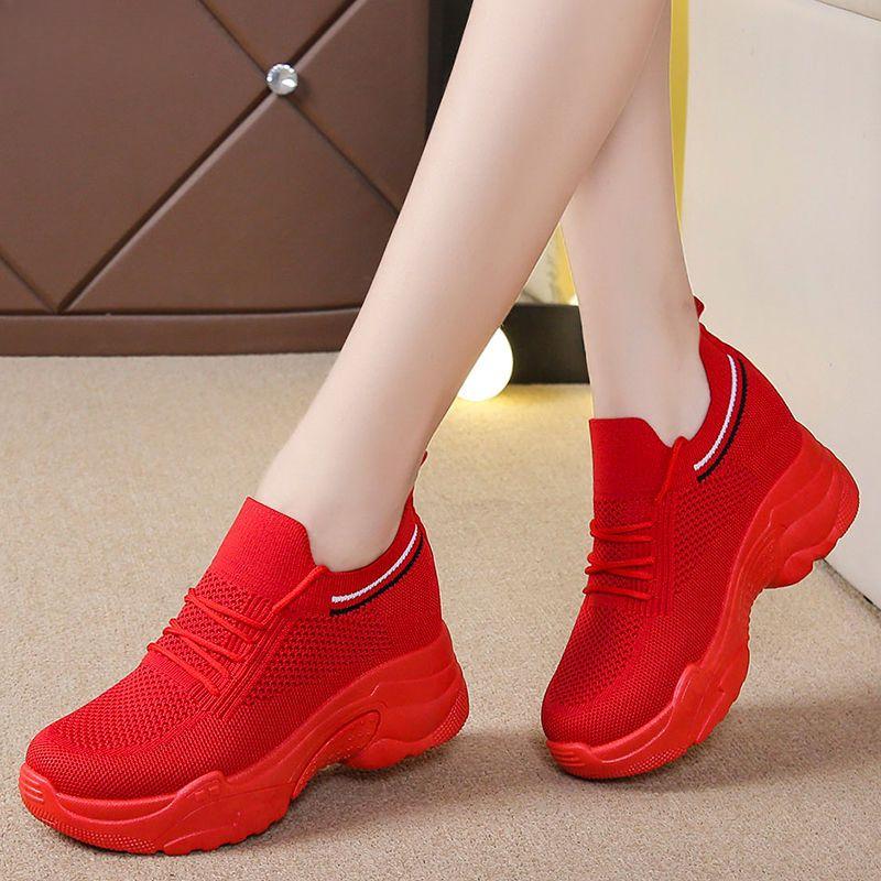 Fashion Woman Footwear Lace Up High on Platform Mesh Breathable Shoes for Women Whit Light Designer Luxury Trends 2025 39 New Arrival In