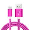 Micro-USB-kabel Nylon gevlochten data-snellader USB-kabel voor Samsung Xiaomi Redmi Huawei LG Microusb Android-telefoonkabels