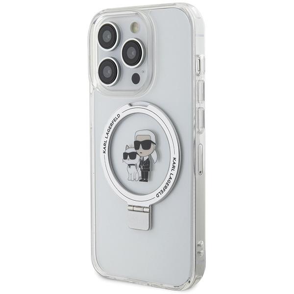 Karl Lagerfeld Klhmp13Lhmrskch Iphone 13 Pro / 13 6.1 Biały/White Hardcase Ring Stand Karl&Choupettte Magsafe