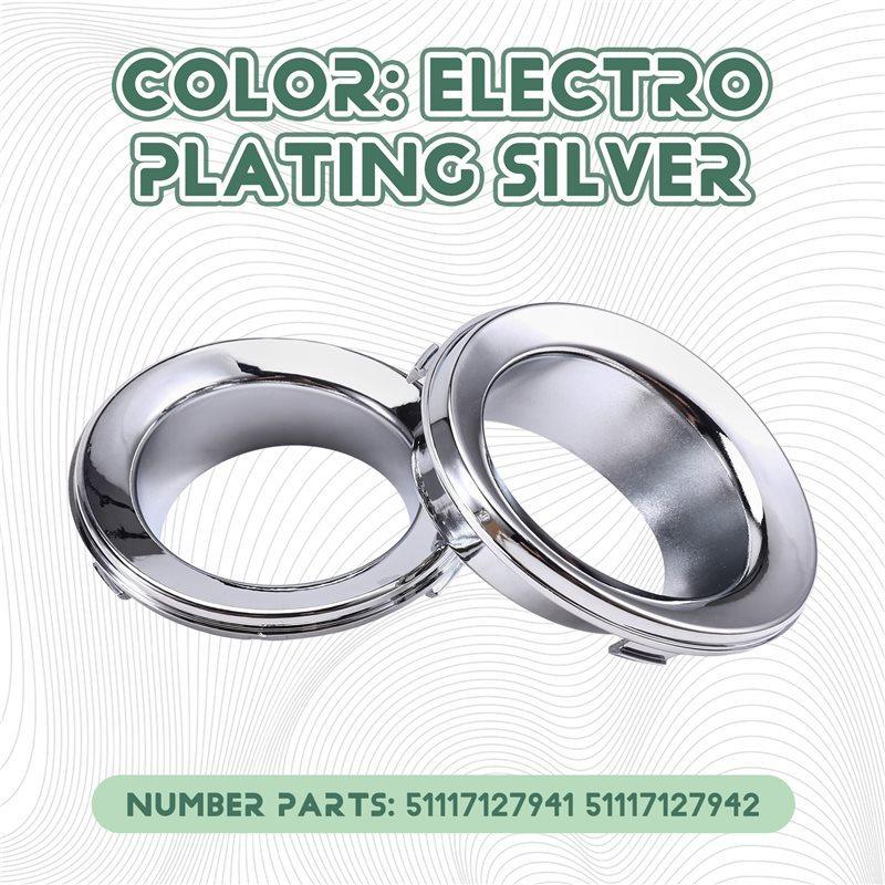 51117127941 51117127942 Car Front Fog Lights Frame Fog Lights Trim Ring For Mini R50 R52 R53 2002-2006 Silver