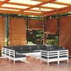 VidaXL Solid Pine Wood Garden Lounge Set 12 Pcs with Cushions Patio Furniture Outdoor Furniture Garden Furniture 3097266
