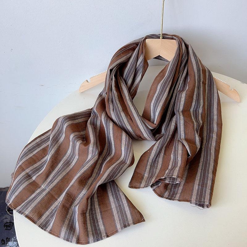 

Autumn And Winter New Vintage Plaid Fashion Wild Warm Shawl Outdoor Sunscreen Silk Cotton Scarf For Women 36x160cm