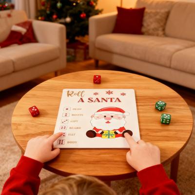 Christmas Roll-a-Santa Puzzle Game Xmas Family Gathering Game Santa Pieces Puzzle Rolls The Dice Place The Santa Pieces According To The Number