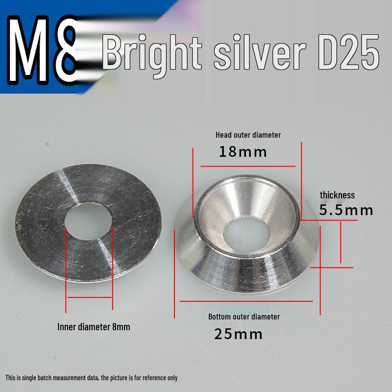 M8 Color Decorative Aluminum Alloy Countersunk Fish Eye Screw Washer