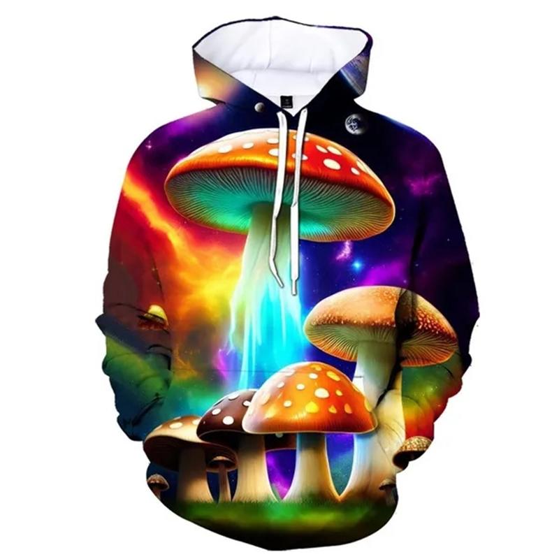 Plants Mushroom Hoodies Camo Funny 3D Print Men Women Hooded Sweatshirts Oversized Pullover Streetwear Kids Tops Unisex Clothing