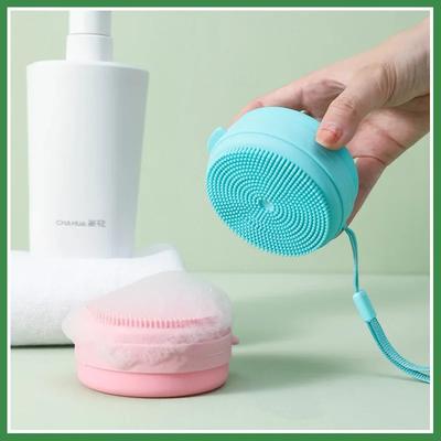 Brosse de bain portable suspendue Laveur de corps de bain Porte-savon Silicone Massage Bain Outils tactiles pour les cheveux