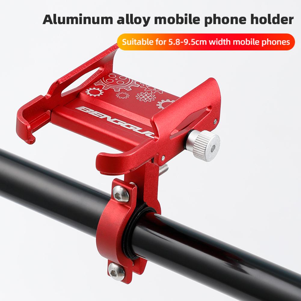 Bicycle Phone Stand Aluminium Alloy Handlebar Mobilephone Support 360 Degree Rotation Shockproof Cycling Accessories