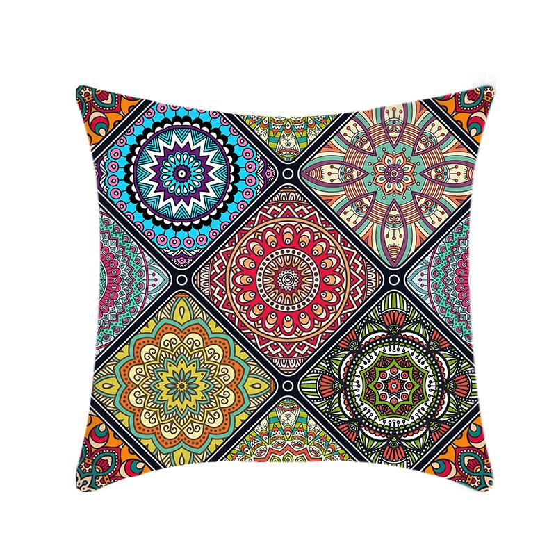 Spliced Colorful Mandala Traditional Ethnic Pattern Car Throw Pillows, Sofa Bay Window Pillow Covers and Cushions