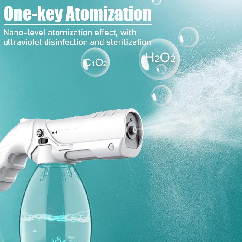 800ML USB Wireless Electric Spray Guns Atomization Disinfection Guns 1200Mah Rechargeable Alcohol Handheld Cleaning Tools White