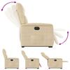 Recliner Chair with Lift Assist Electric Cream Microfiber Fabric