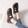 GKTINOO Genuine Leather Roman Sandals 2025 Summer Women Sneakers Closed Toe Comfortable Hollow Soft Sole Mom Shoes Plus Size