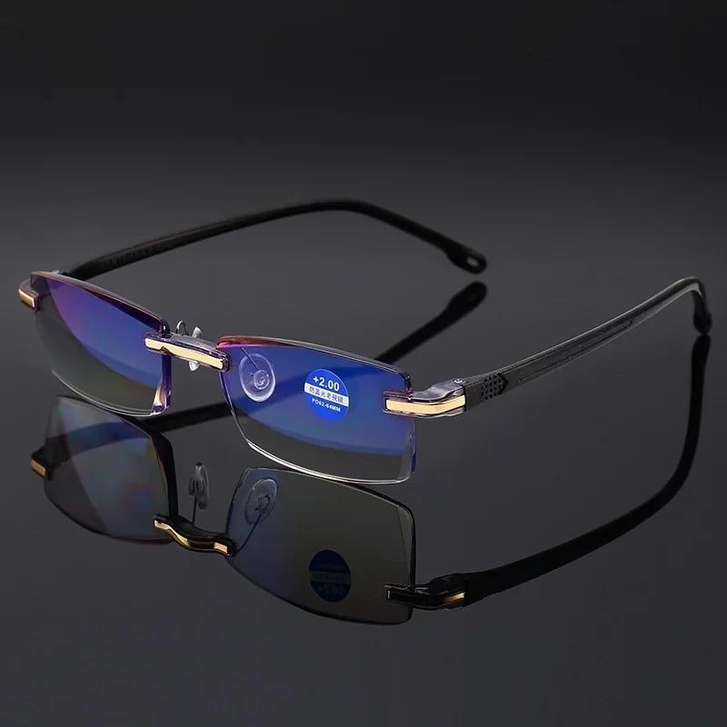 

Frameless Square Reading Glasses for Men Women s Anti Blue Light Computer Eyeglasses Far Sight Presbyopia Reader Eyewear Women +100 чорний
