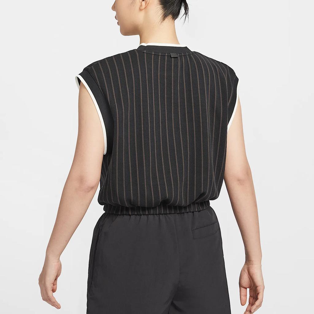 Nike Sportswear Loose Retro Comfortable Soft Sports Vest Women Tops Black Velvet-Brown Sail HV2093-010