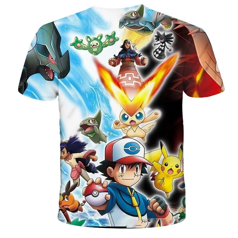 Kids 3D T-shirt Pocket Monster Cartoon Short Sleeve Tops Summer Casual Wear