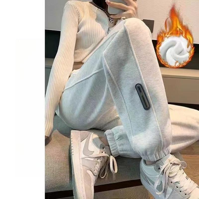 Женские спортивные брюки на осень и зиму, утепленные флисом, с высокой талией и стройнящие, брюки-афгани, повседневные облегающие брюки для женщин 2XL