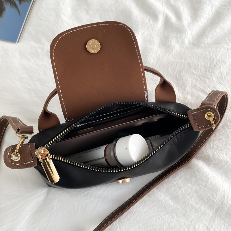 Bolsa de Ombro e Transversal de Nylon Color Block 2025 para Mulheres