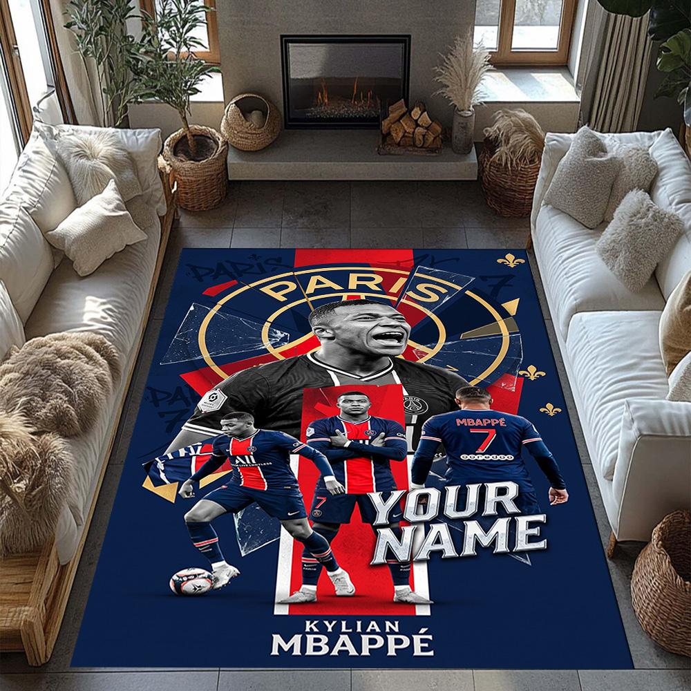 Mbappe Personalized Text Carpet Perfect For Dormitory Playrooms Study Room Living Rooms Antislip Carpet Office Home Decor