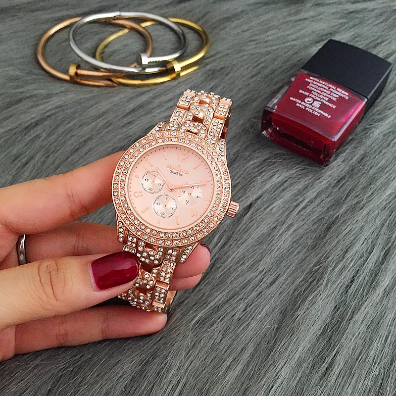 CONTENA marque mode robe montre dames luxe strass montre à Quartz