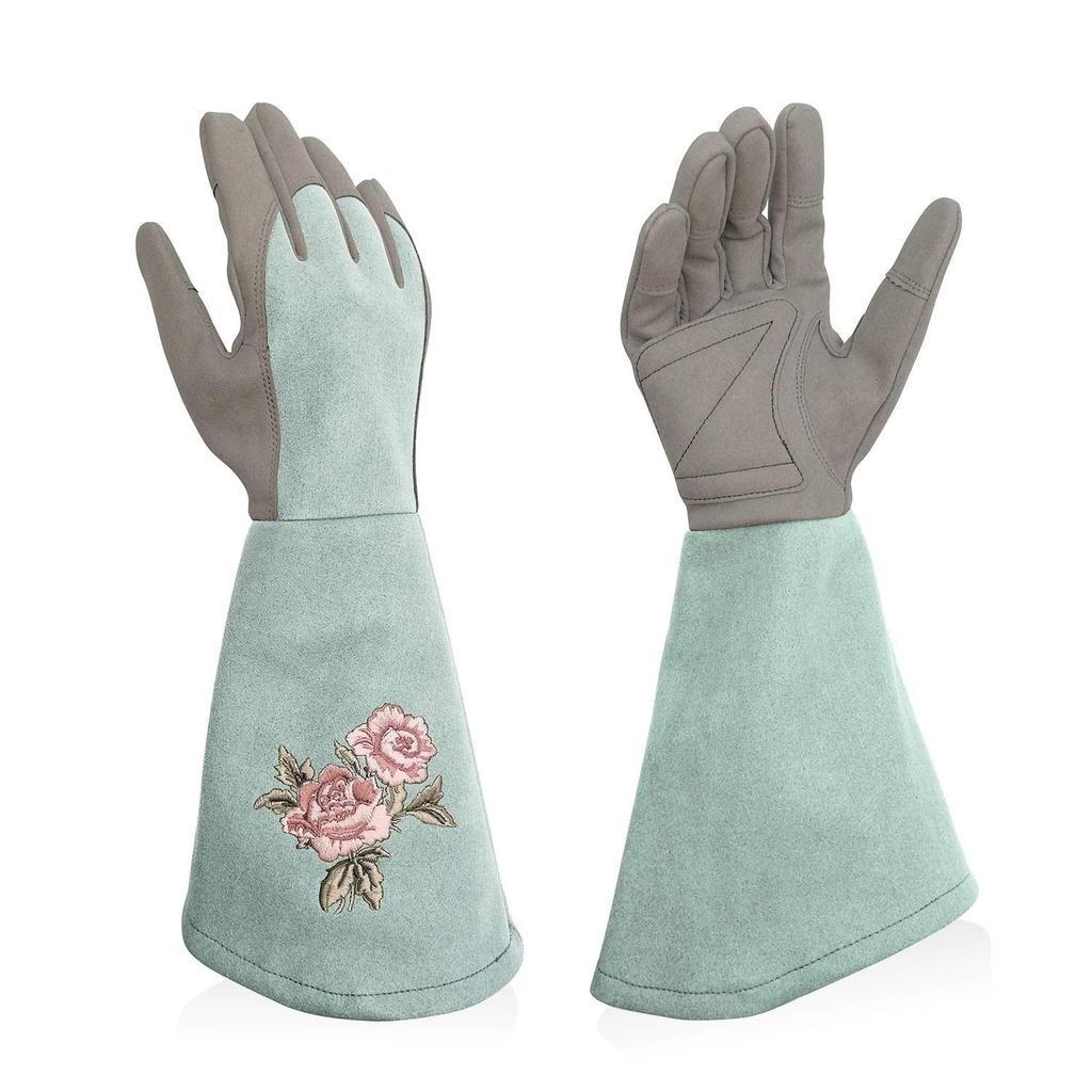 CE Certified Gardening Long Sleeve Rose Synthetic Puncture Floral Perfect for Gardening and Yard Work [Intra-FIT] Gloves, Gloves, Leather, Resistant,