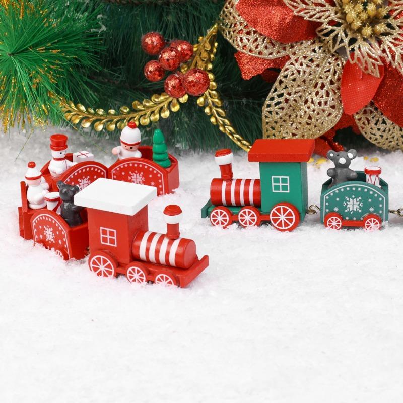 Vánoční ozdoba s dřevěným vláčkem, Veselé Vánoce, Dekorace na domácí stůl 2025, Vánoční dárky, Noel Natal Navidad, Šťastný nový rok 2025