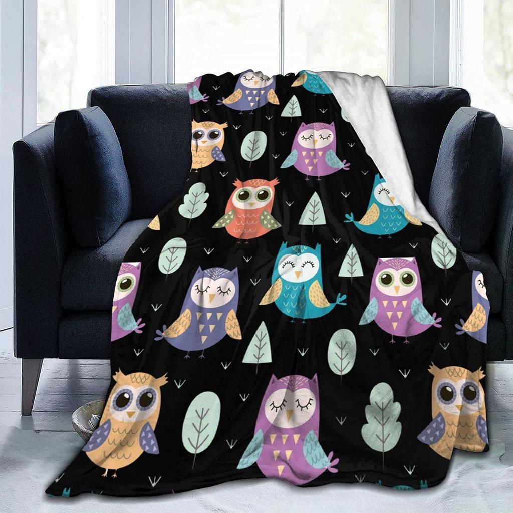 Owl Flannel Throw Blanket Super Soft Lightweight Fleece Blanket Gift for Teenage Girl for Bed Sofa Couch Blanket King Queen Size