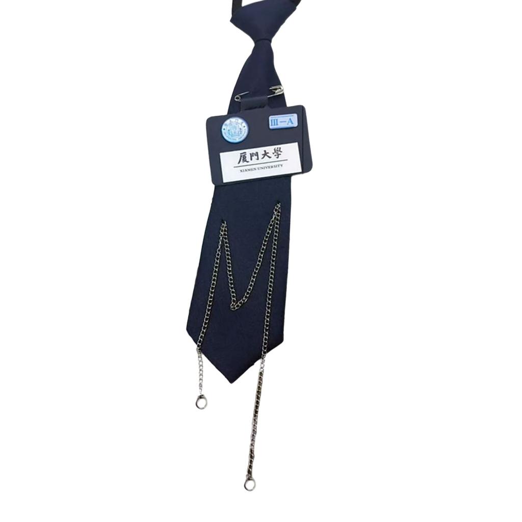 Uniform Black Ties For Janpanese JK Uniform Cosplay Accessory Neckwear Jk Seifuku Cute Anime Necktie with Metal Chain