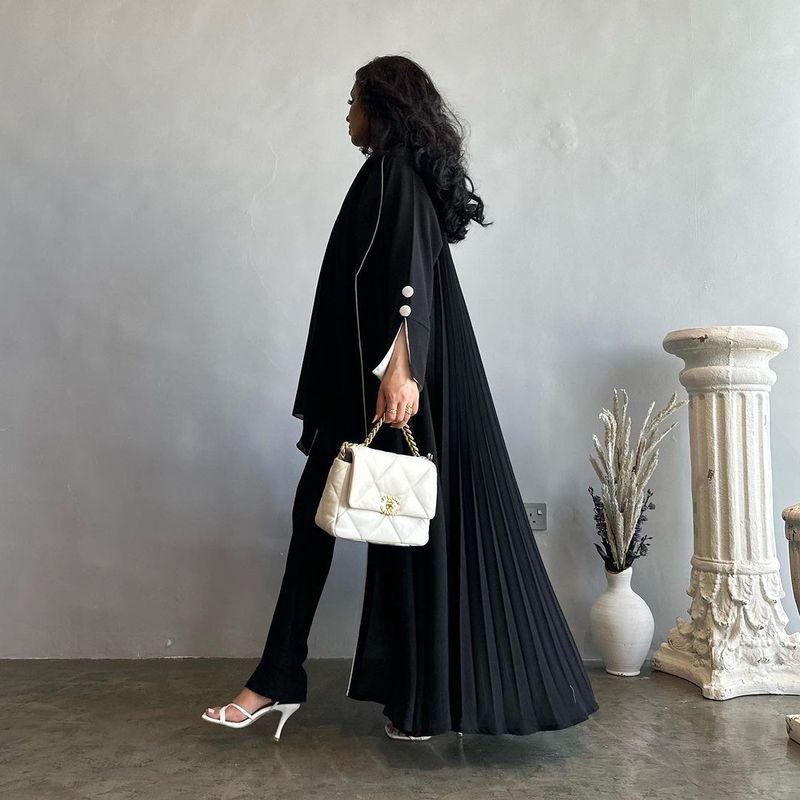 Indonesia Middle East Turkey Cross-Border Cardigan Long Female Dress Fall and Winter Fashion Dubai Elegance Ruched Robe Robe