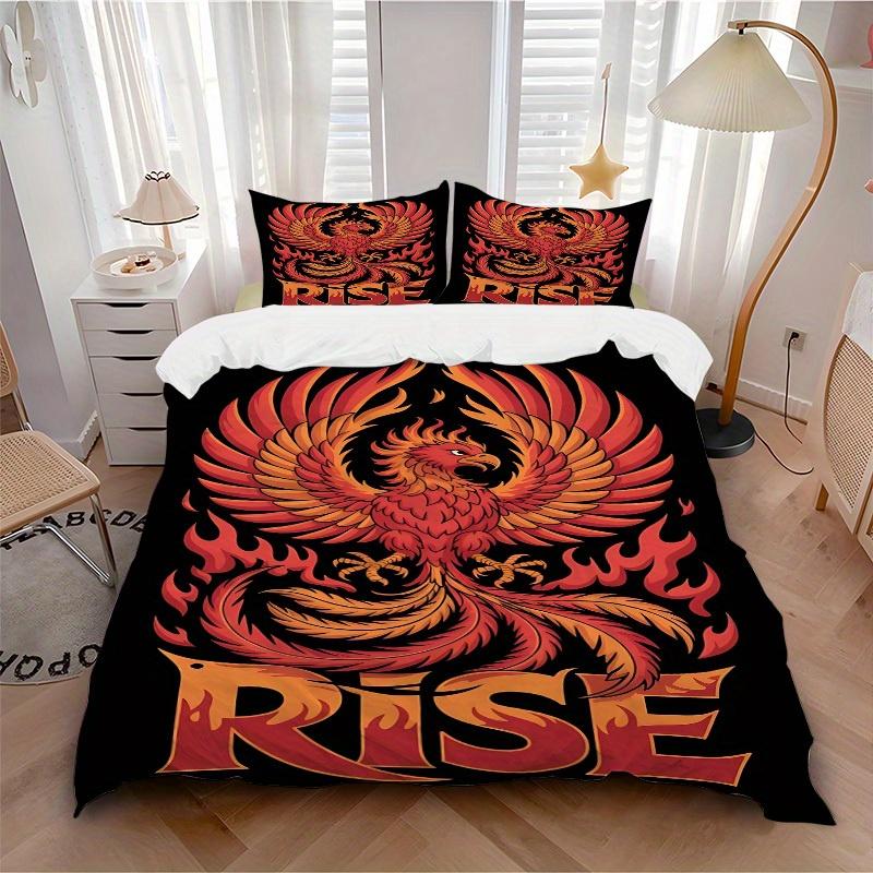 

3pcs Phoenix Rise Soft and Comfortable Breathability, Bedding Set, Machine Washable, Suitable for All Seasons173 135x200cm
