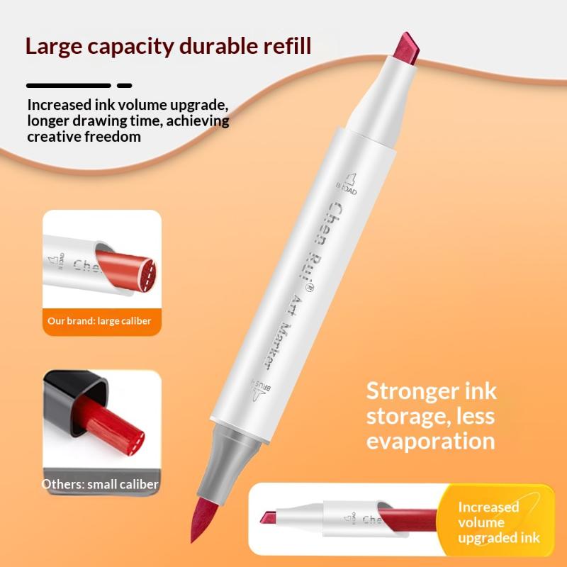Dual Tip Art Markers 48 Assorted Colors Non-toxic Smooth Drawing Pens for Art Students Sketching Coloring Gift Choice