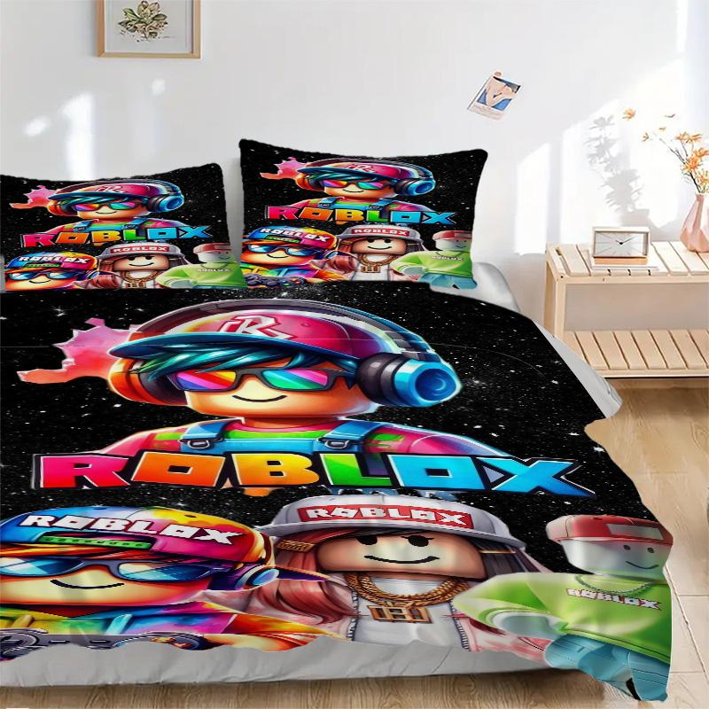 Roblox Virtual Adventure Print 3Pcs Bedding Setduvet Cover With 2 Bedropillowcase Home Birthday Gift
