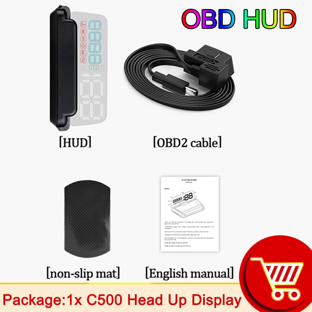 

AD C500 OBD2 Head Up Display Windshield Car Speedometer Projector Accessories T900 GPS HUD For All Car Speed KM/H MPH d