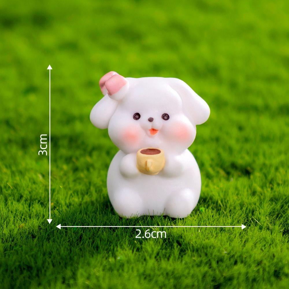 Dog Coffee Shop Animals Statue DIY Doll House Miniature Figurines Creative Mini Animals Figurine