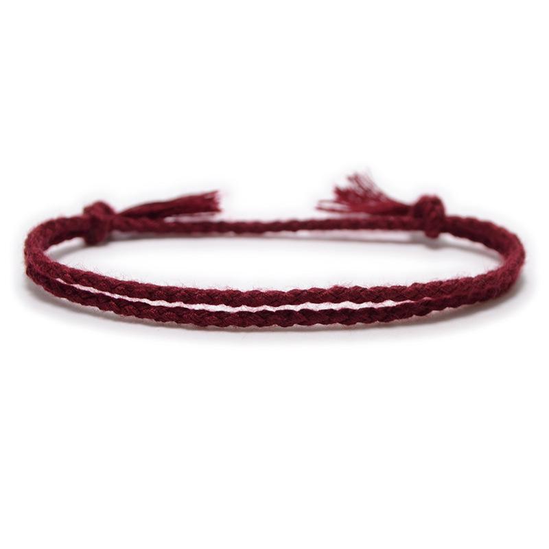 Dopamine Multicolor Cotton Hand-Woven Bracelet - Ladies Simple Bangle
