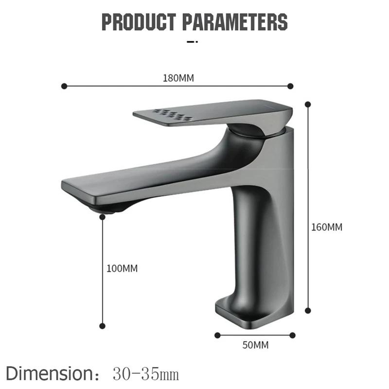 NHLYX New Modern Bathroom Sink Faucet Single Handle Deck Mounted Wash Basin Water Tap Brass Core Hot And Cold Mixer Torneira Pia