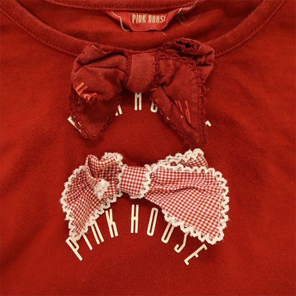 PINK HOUSE One point logo Long sleeve T-shirt L Red Ron T Women Used