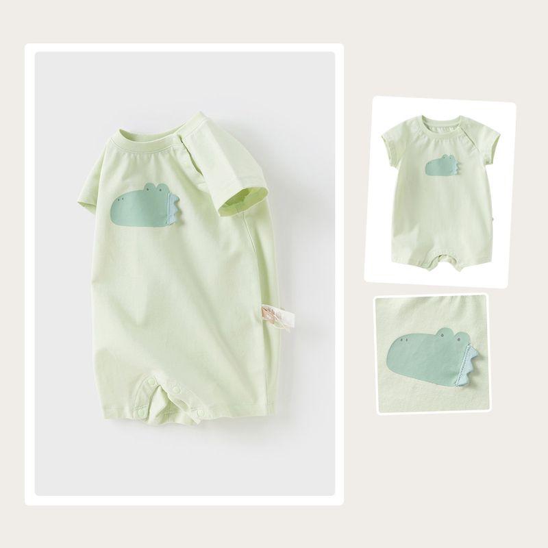 Newborn Summer Baby Boy Short Sleeve Rompers Green [Db2235928-A] [Ready Stock] 90cm
