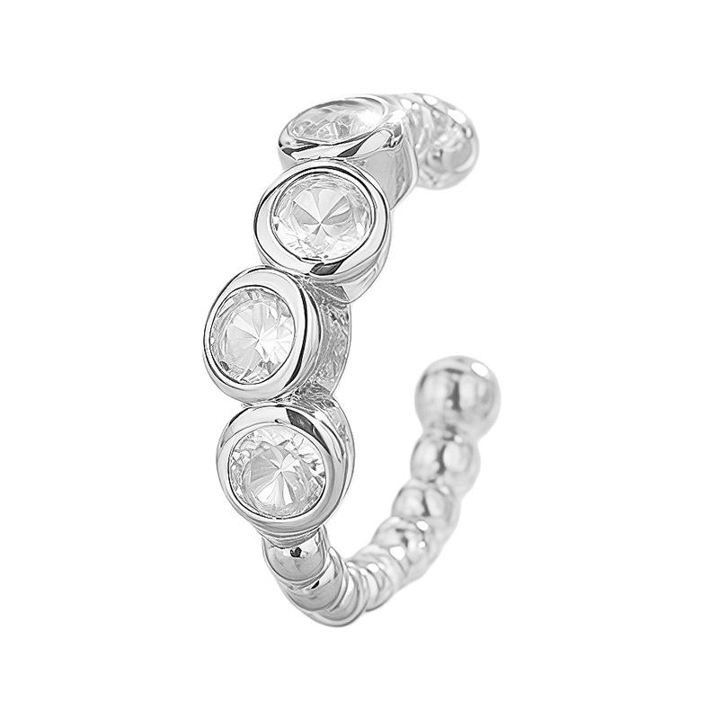 Zirkonia Doppel-Schicht Strass-Kreuz-Kette Ohne-Piercing Stern Ohr-Manschette für Damen