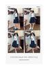 Women's Navy Blue High-Waisted A-Line Skirt, Slimming & Anti-Exposure, Tiered Japanese Academy Style, Half-Length Short Skirt