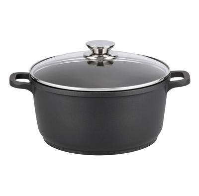 ELO Cast Aluminum ALUCAST 24 Cm Sauté Pan with Glass Lid with Non-stick PFAS-free Coating